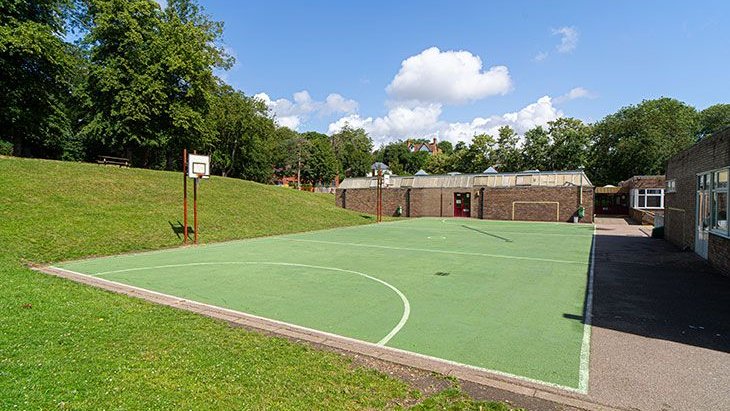 Outdoor Netball Court at Harris Academy Crystal Palace in London