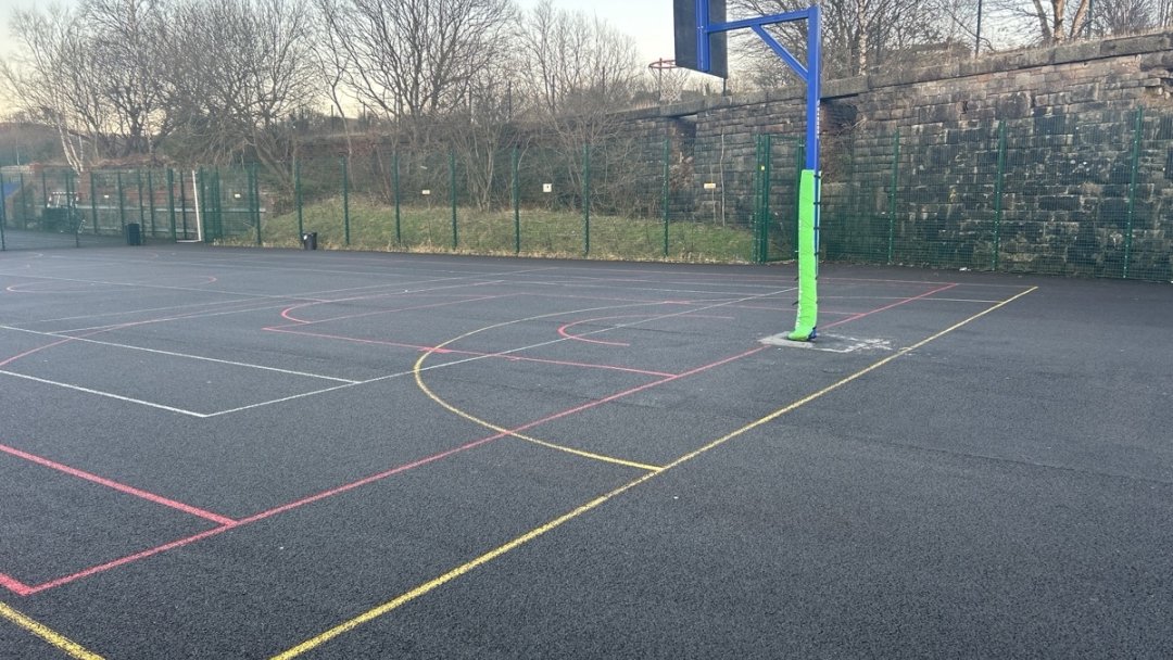 Multi-Use Games Area (MUGA 1) at Saddleworth School in Oldham