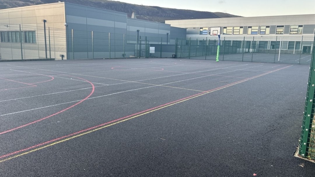 Multi-Use Games Area (MUGA 1) at Saddleworth School in Oldham