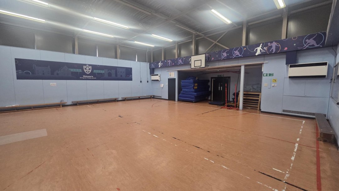 Gymnasium at Ovingham Middle School in Prudhoe