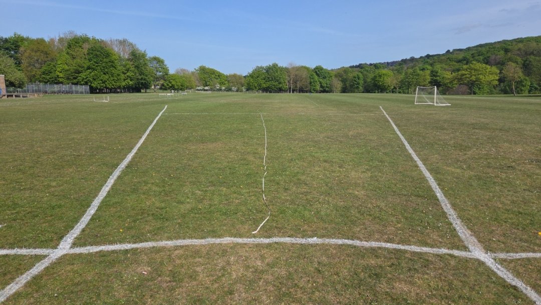 Cricket Pitch & Grass Athletics Track at Ovingham Middle School in Prudhoe