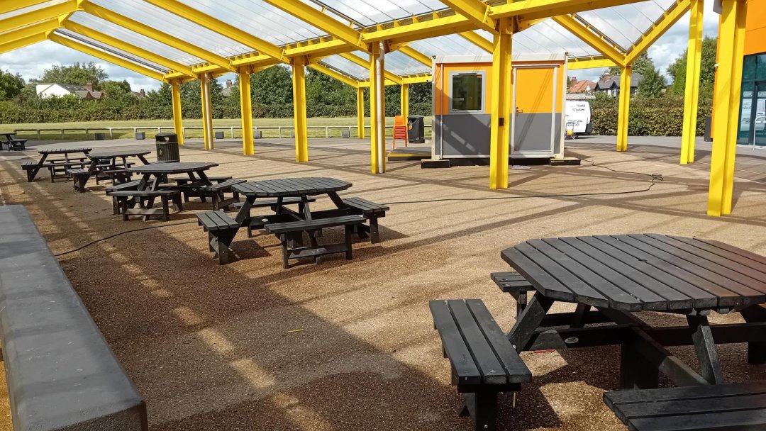 Outdoor Dining Area at Manchester Enterprise Academy Central (MEA) in Manchester