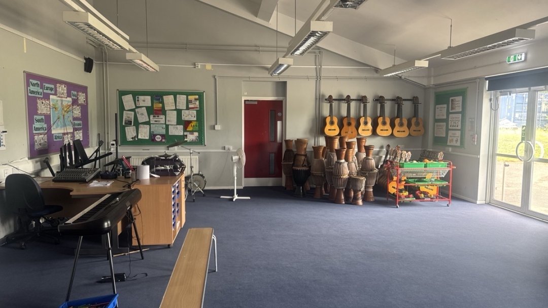 Music Classroom at Esher Church Of England High School in Surrey