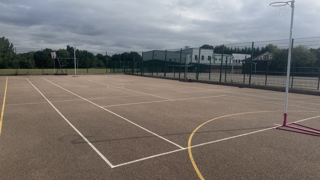 Netball & Tennis Courts (MUGA) at Esher Church Of England High School in Surrey