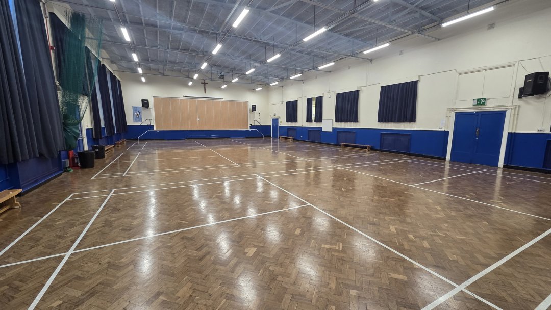 Main Hall at Harrytown Catholic High School in Stockport