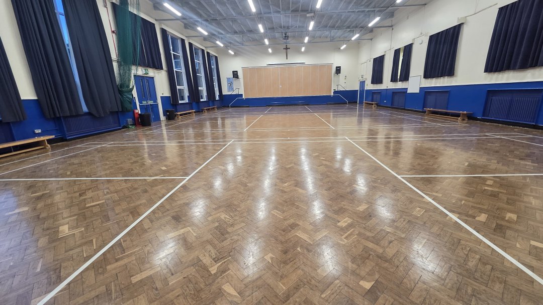 Main Hall at Harrytown Catholic High School in Stockport