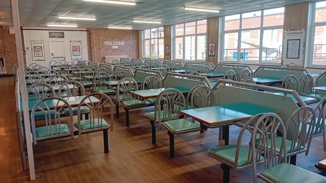 Canteen at Harrytown Catholic High School in Stockport