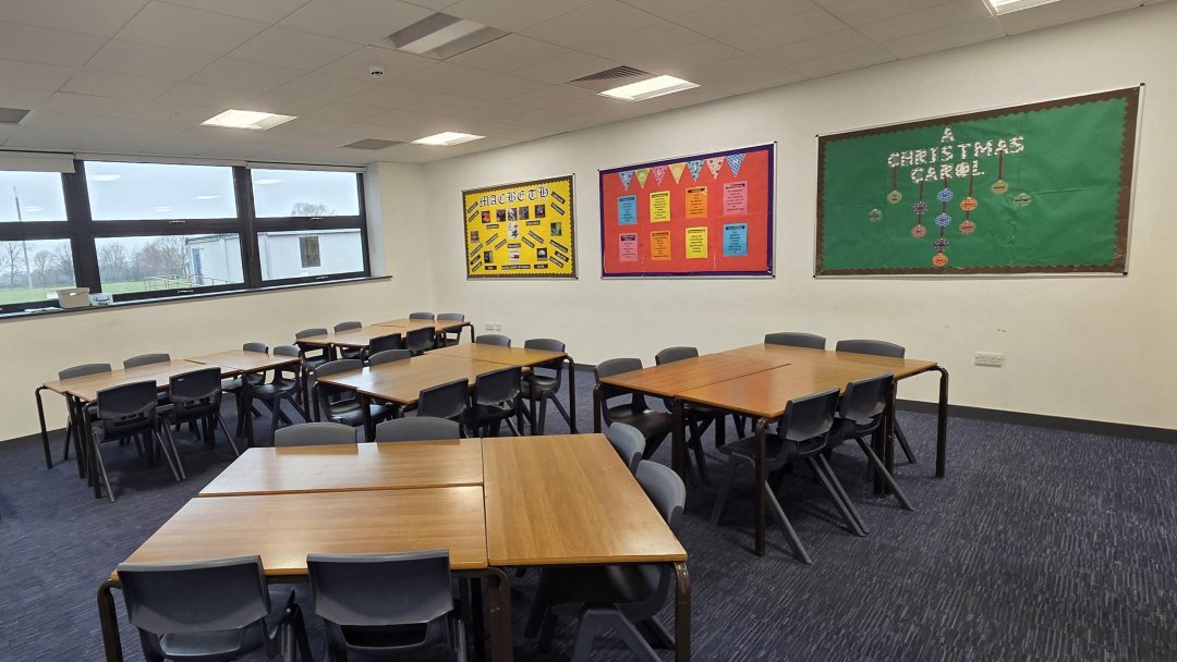 Classrooms at Helsby High School in Cheshire