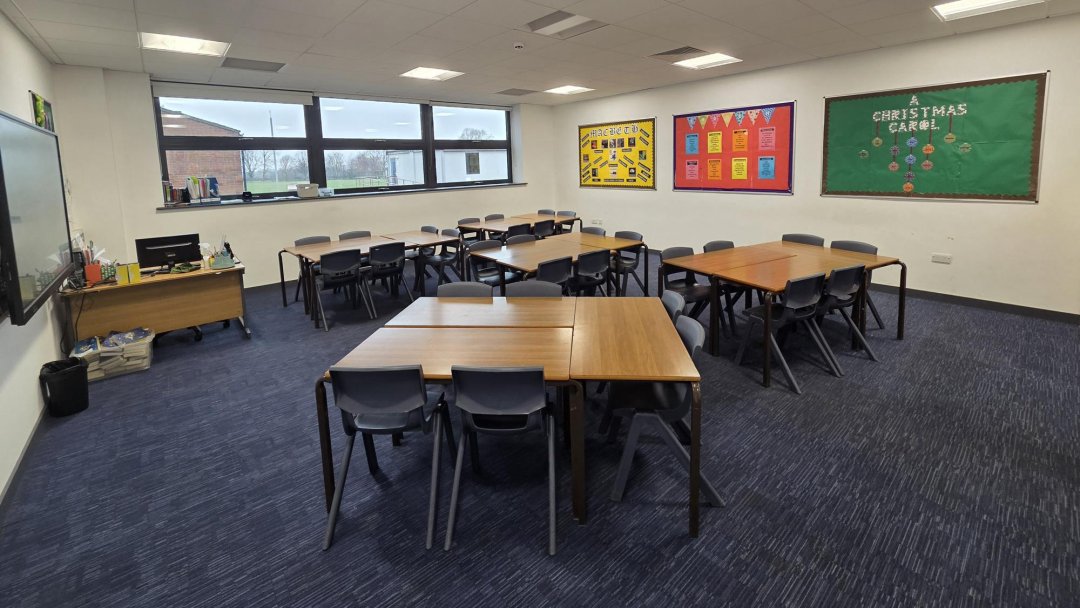 Classrooms at Helsby High School in Cheshire