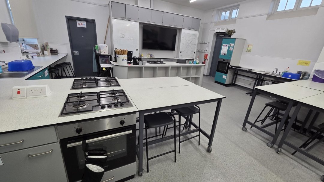 Food Tech Classroom at Helsby High School in Cheshire