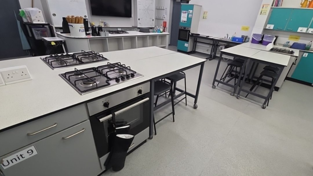 Food Tech Classroom at Helsby High School in Cheshire