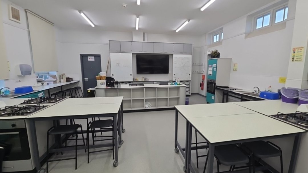 Food Tech Classroom at Helsby High School in Cheshire