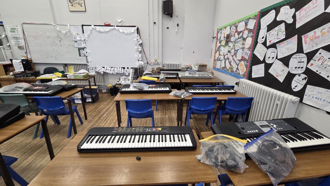 Music Room at Helsby High School in Cheshire