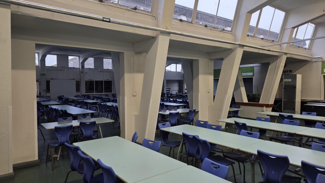 Canteen at Helsby High School in Cheshire