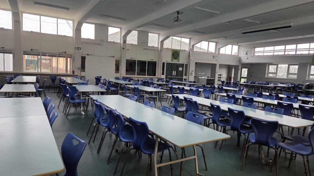 Canteen at Helsby High School in Cheshire
