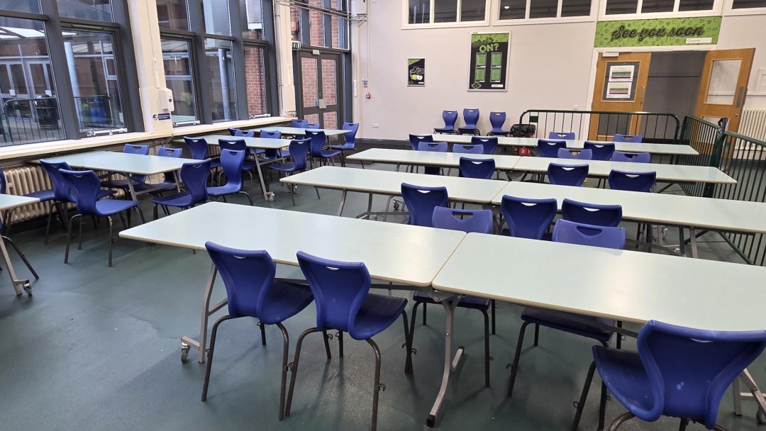 Canteen at Helsby High School in Cheshire