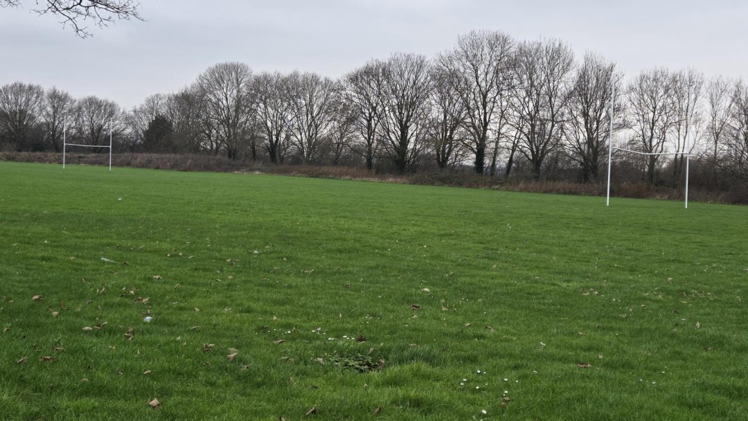 Grass Rugby Pitch at Helsby High School in Cheshire