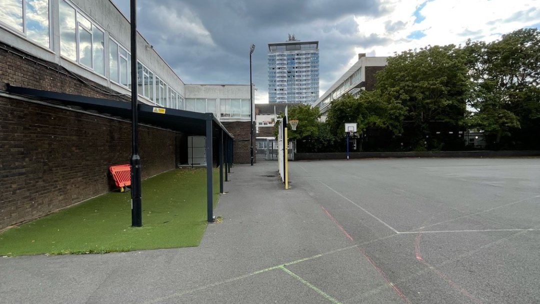 Multi-Use Games Area (MUGA) at Harris Academy Battersea in London