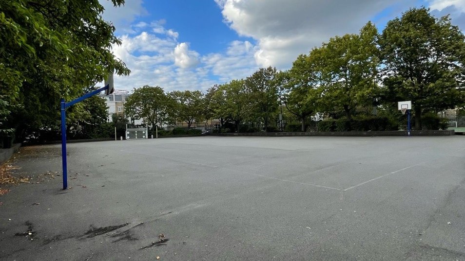 Multi-Use Games Area (MUGA) at Harris Academy Battersea in London