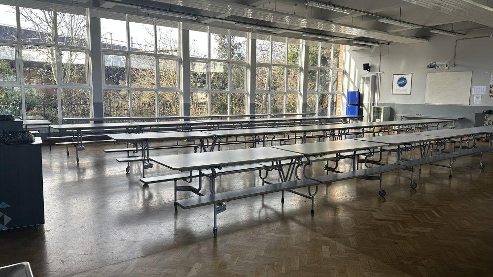 Canteen at Raynes Park High School in London