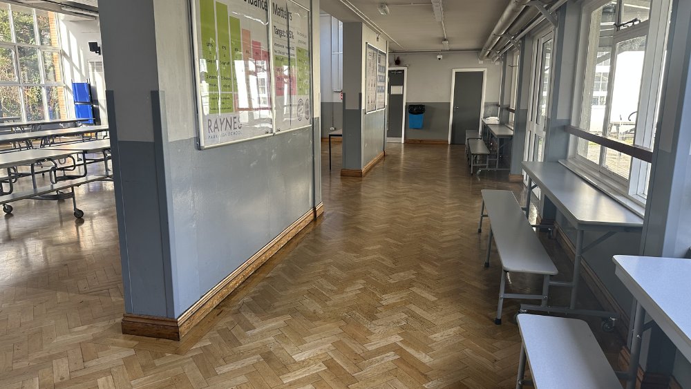 Canteen at Raynes Park High School in London