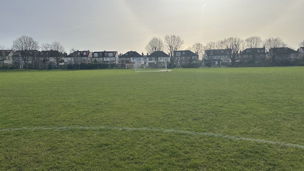 Grass Pitch 2 at Raynes Park High School in London