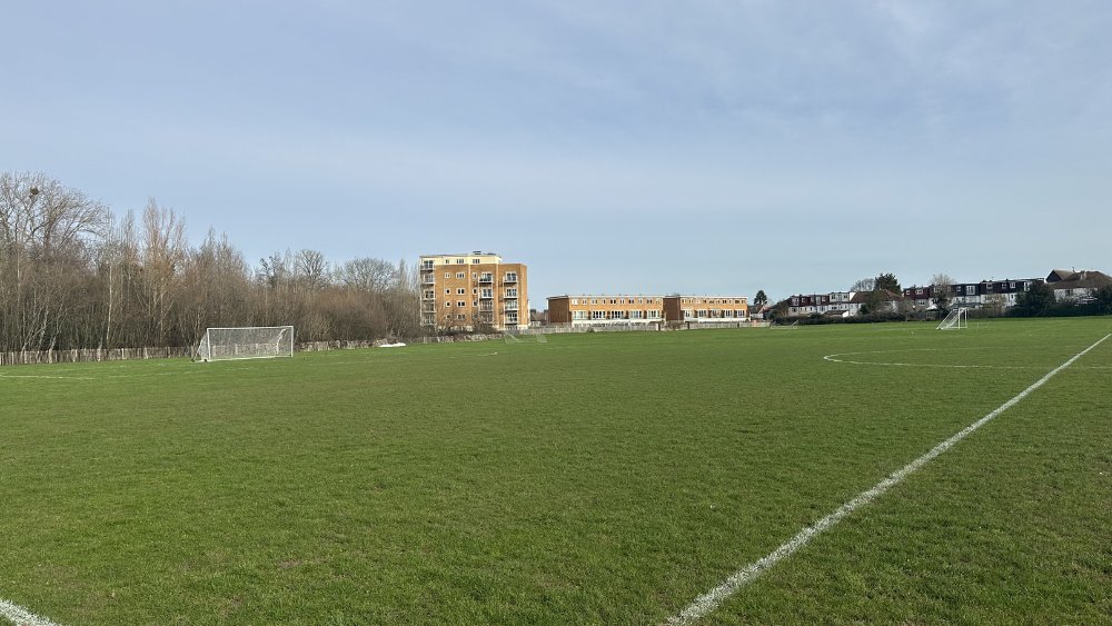 Grass Pitch 2 at Raynes Park High School in London