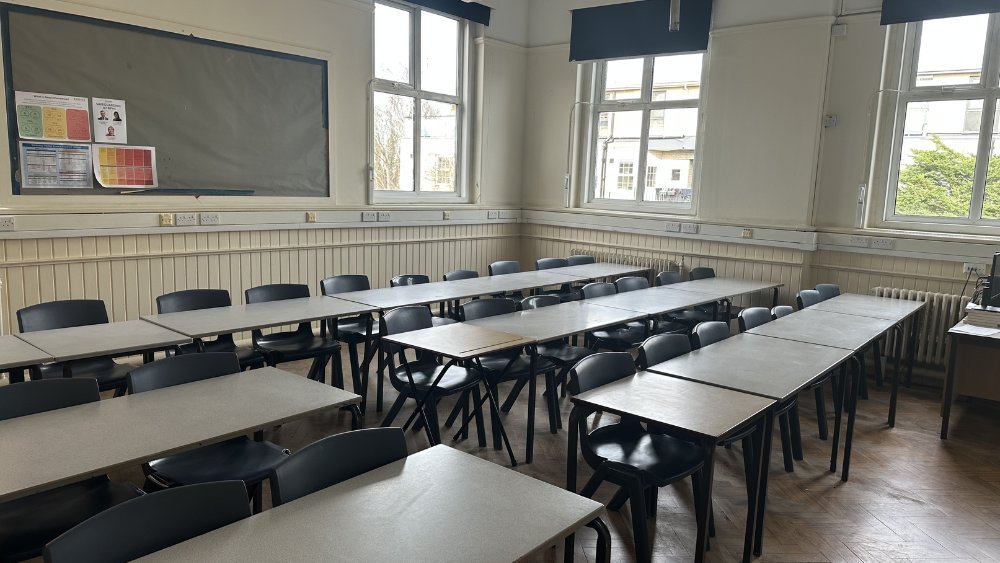 Classrooms at Raynes Park High School in London