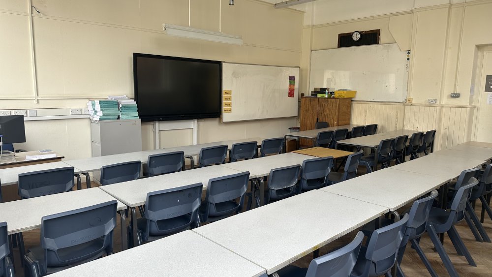 Classrooms at Raynes Park High School in London