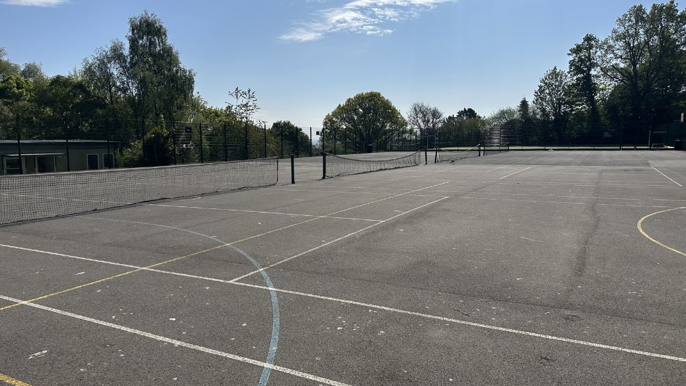 Outdoor Netball & Tennis Courts at The Woodroffe School in Dorset
