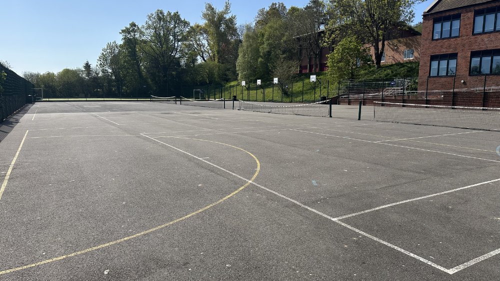 Outdoor Netball & Tennis Courts at The Woodroffe School in Dorset