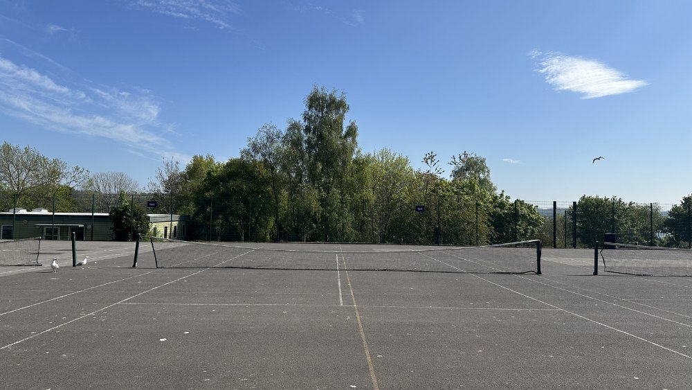 Outdoor Netball & Tennis Courts at The Woodroffe School in Dorset