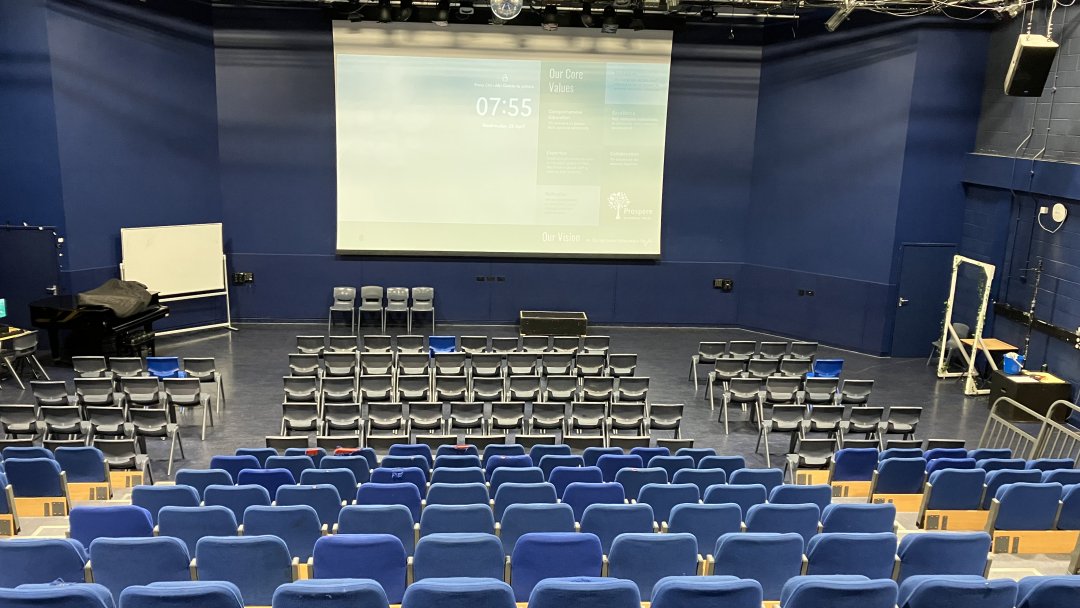Blue Box Theatre at Chorlton High School in Manchester