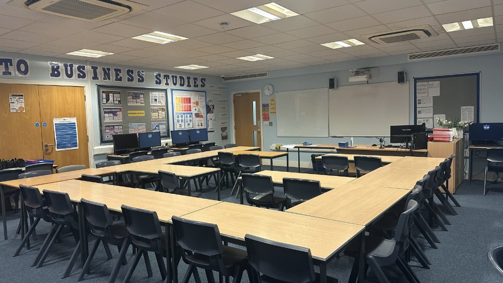 Sixth Form Classrooms at Raynes Park High School in London