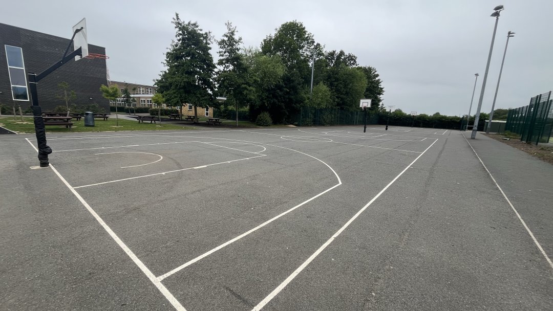Netball Courts at Sir Harry Community College in Peterborough