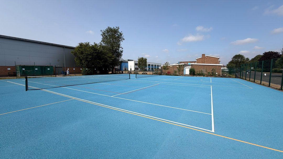Netball Courts at Burton Borough School in Telford