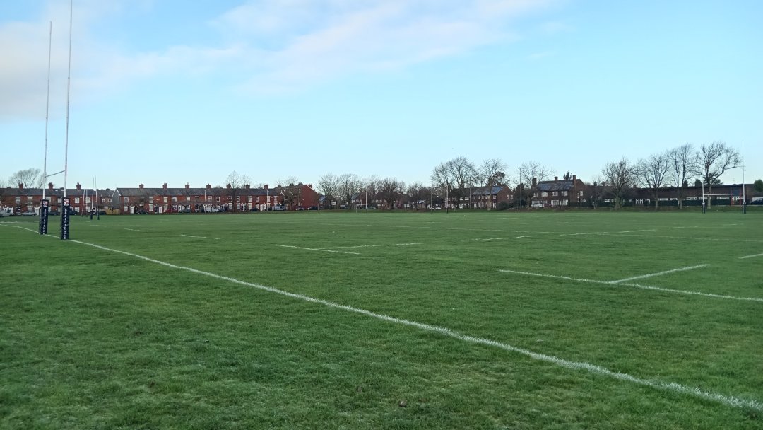 Grass Rugby Pitch at Audenshaw School in Manchester